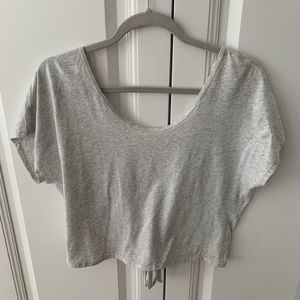 Lululemon heather grey open tie back top